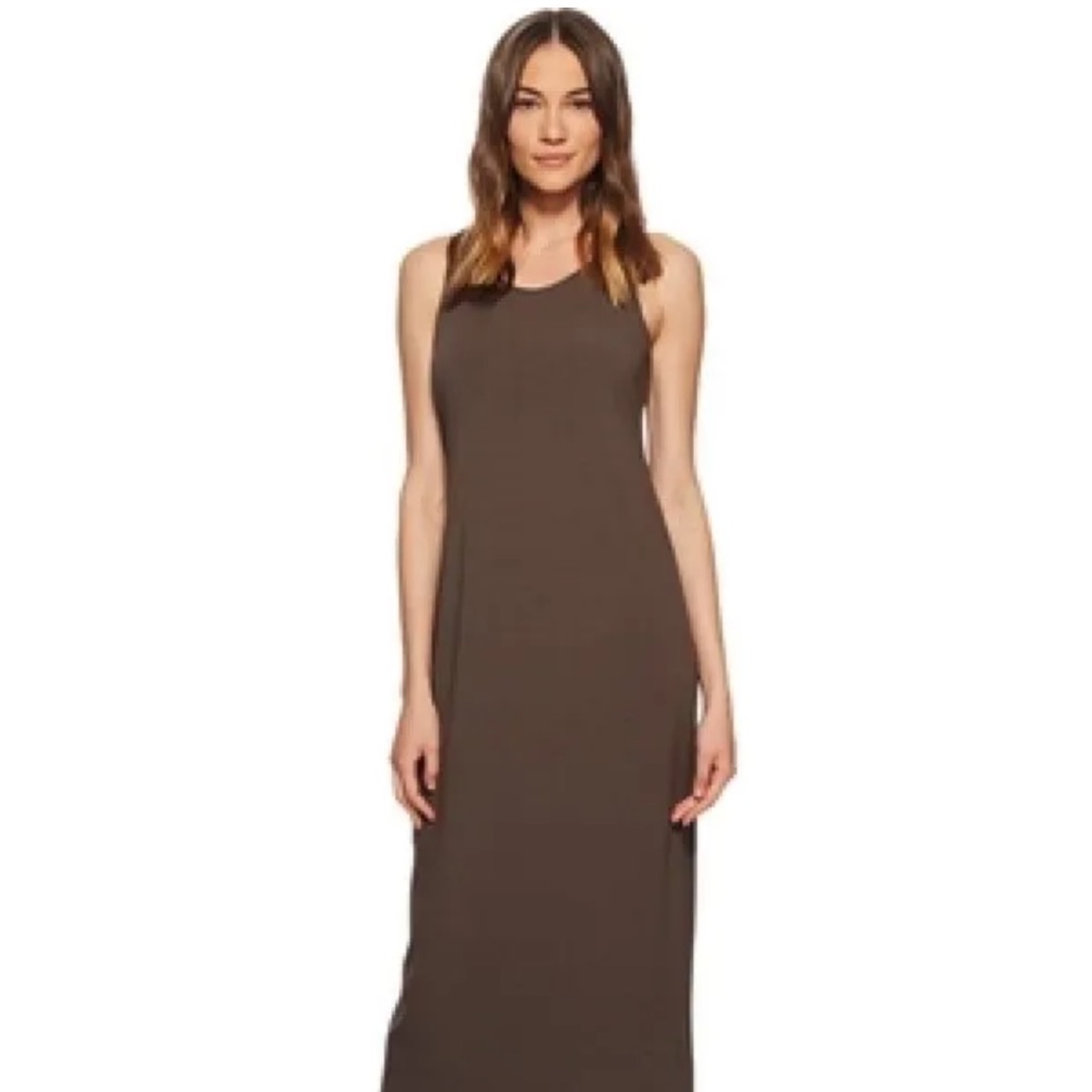 NWT EILEEN FISHER XXS SCOOP NECK VISCOSE JERSEY FULL LENGTH TANK DRESS